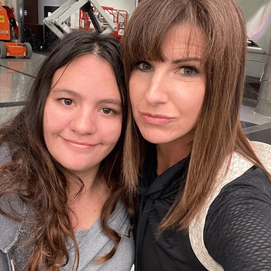 Suzanne with her daughter Lillie, grown up.